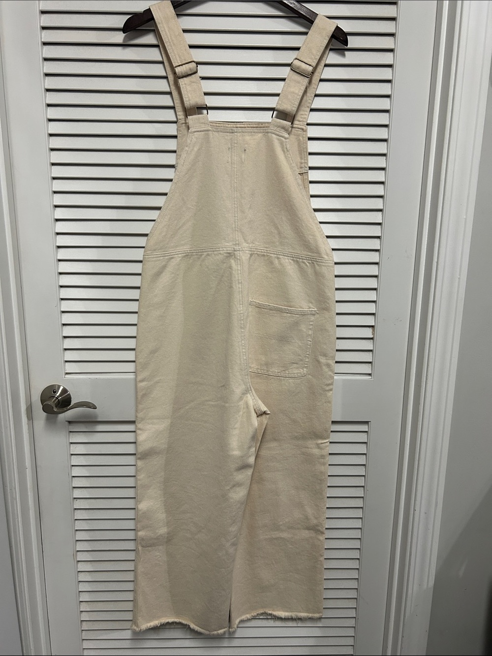 BDG Cream Denim Wide-Leg Overalls - Picture 3 of 6